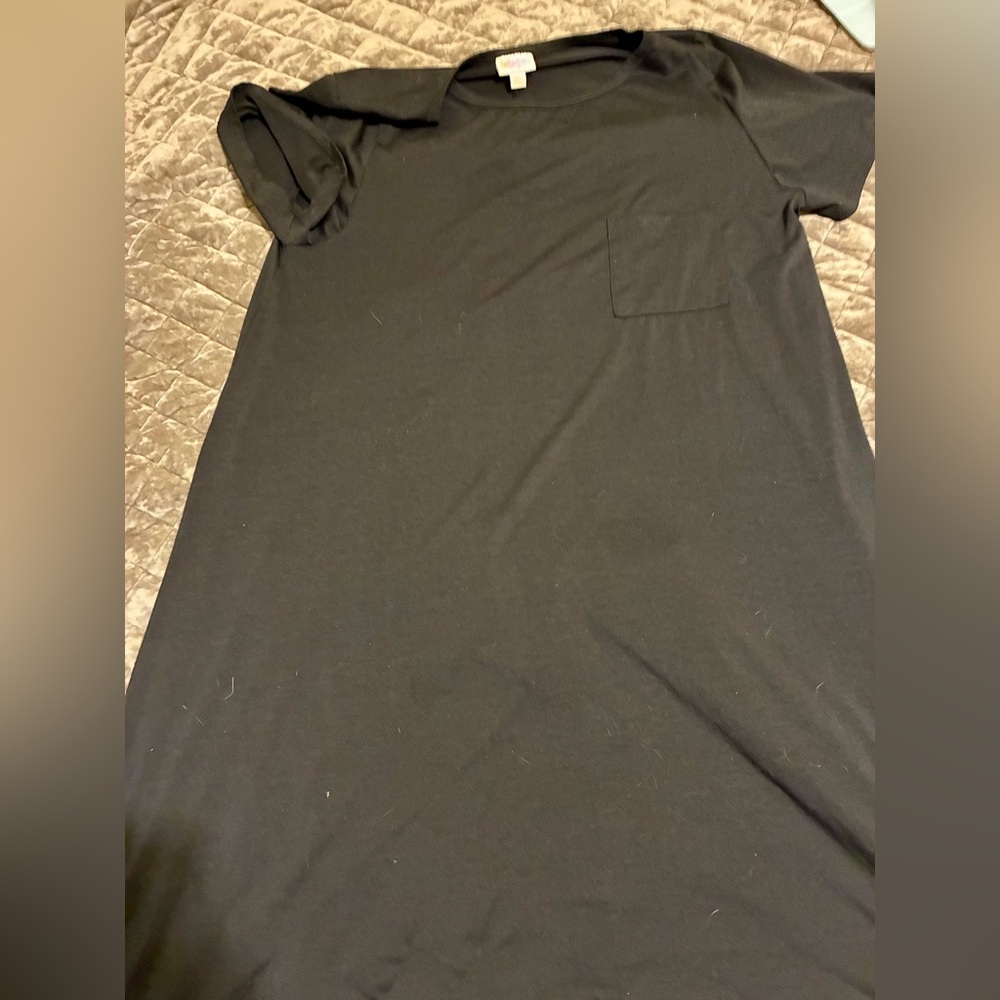 Black T-Shirt Dress with Pocket